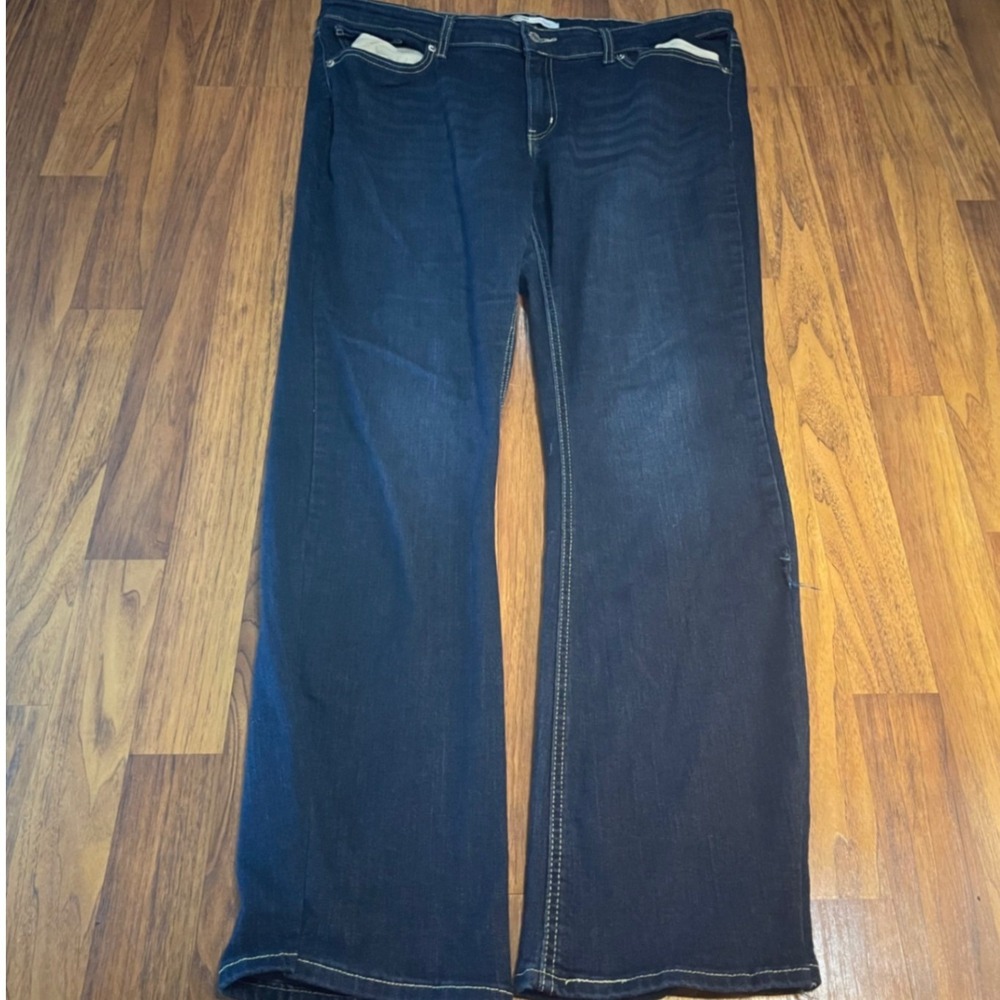 Signature Levi Strauss Gold True Boot Jeans Womens 18W Dark Wash Denim Bootcut